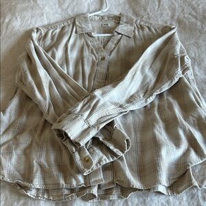 Uniqlo Beige Plaid Shirt